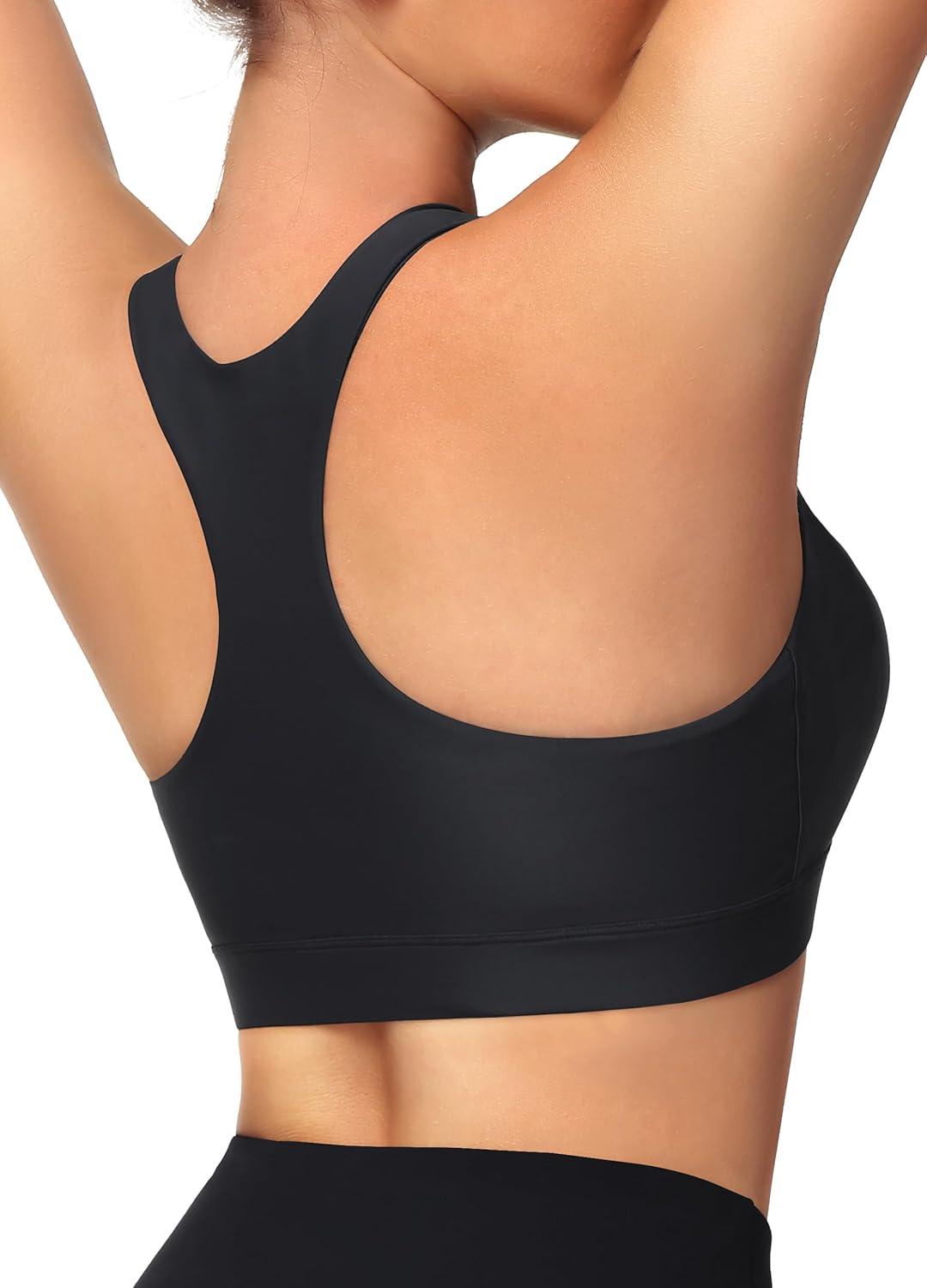 Mivei Women's Sports Bra Swim Top: Modest High neck Everyday Coverage