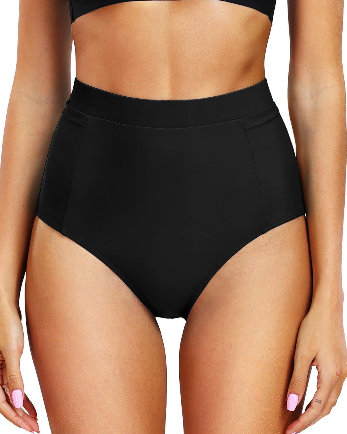 Tempt Me Women's⁢ High Waisted Bikini ​Bottom With Pockets For Pool ⁣Use