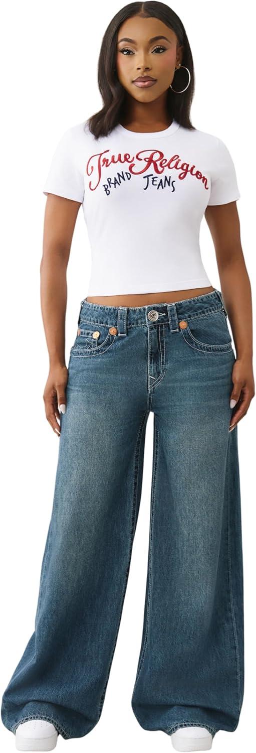 True Religion Women's Jessie Super ‍Baggy Jeans In Casual Street Looks
