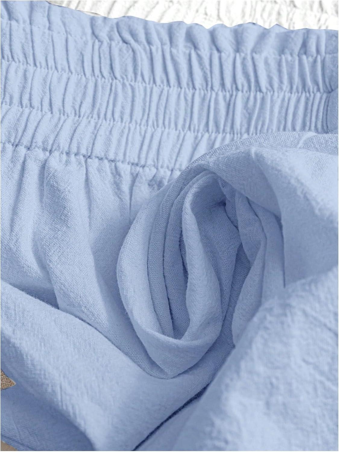 WDIRARA Women's 3 Pack Linen Shorts: Everyday Lounge Wear